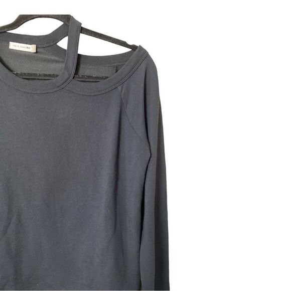 #152 RAG AND BONE Sky Cut Out black stretch top - Picture 5 of 9